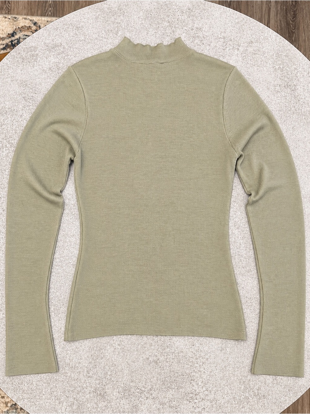 Zara Sage Green Ruched Button Cardigan - Picture 4 of 6